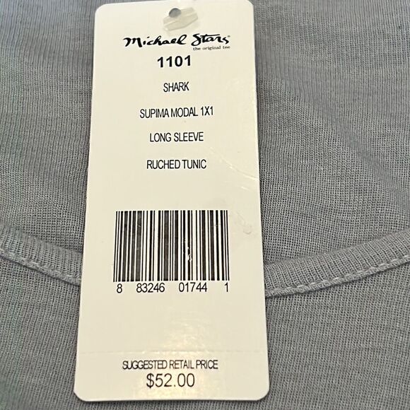 NWT Michael Stars long sleeve ruched tunic top - Picture 7 of 10